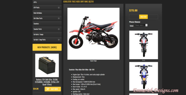 Cincinnati Web Designer - Coolster ATV Parts 50